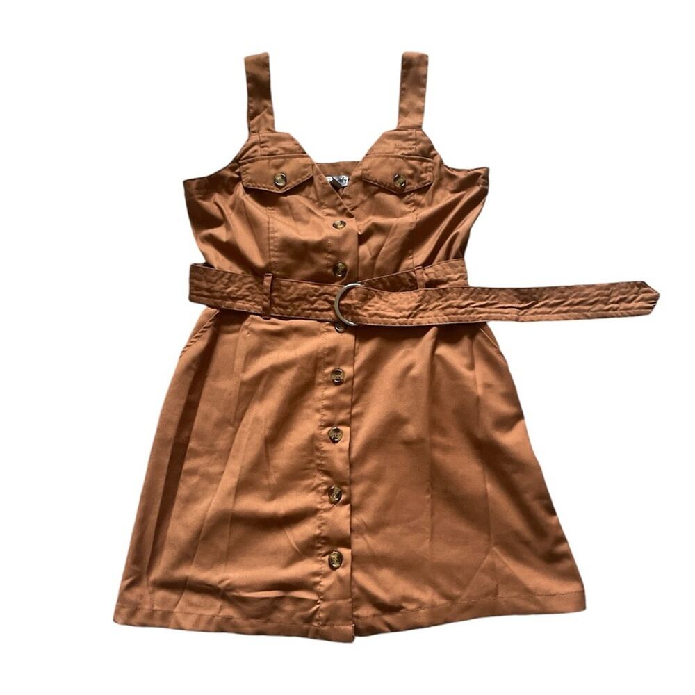 Women’s/Teen Burnt Orange Dress with a belt and pockets Size Medium